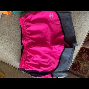 Bright pink workout shorts